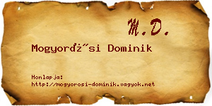 Mogyorósi Dominik névjegykártya